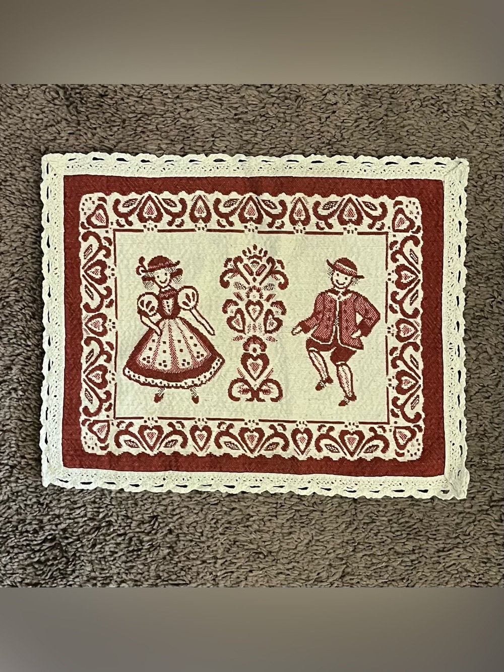 Cottagecore Placemat Home Decor Granny Shabby Chic Woven Crochet Trim